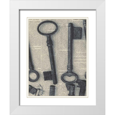 Parisian Keys I White Modern Wood Framed Art Print with Double Matting by Olivier, Marc