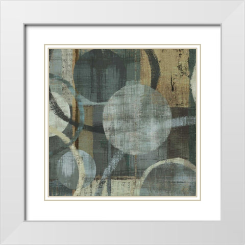 Metalic Tranquility I White Modern Wood Framed Art Print with Double Matting by Mullan, Michael