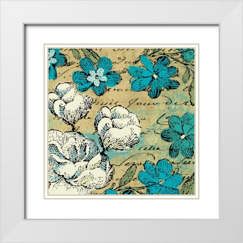 Poetique II White Modern Wood Framed Art Print with Double Matting by Pela