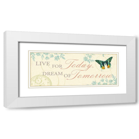 Time Flies III White Modern Wood Framed Art Print with Double Matting by Pela Studio