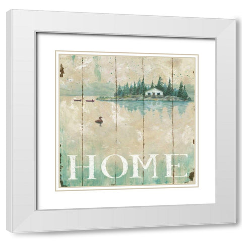 Waterside Lodge I White Modern Wood Framed Art Print with Double Matting by Brissonnet, Daphne