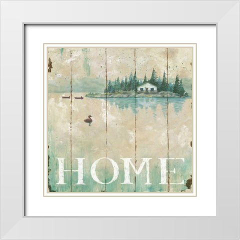Waterside Lodge I White Modern Wood Framed Art Print with Double Matting by Brissonnet, Daphne