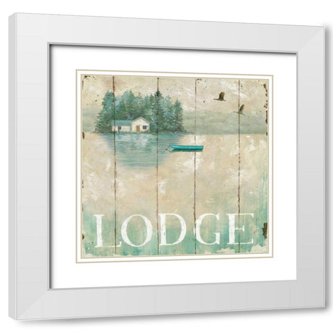 Waterside Lodge II White Modern Wood Framed Art Print with Double Matting by Brissonnet, Daphne