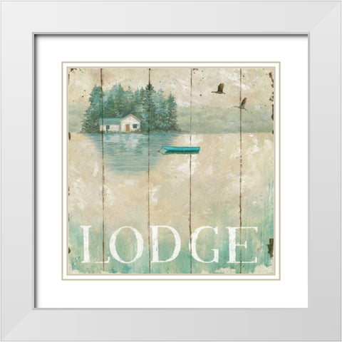 Waterside Lodge II White Modern Wood Framed Art Print with Double Matting by Brissonnet, Daphne