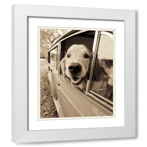 Are we there yet White Modern Wood Framed Art Print with Double Matting by Dratfield, Jim
