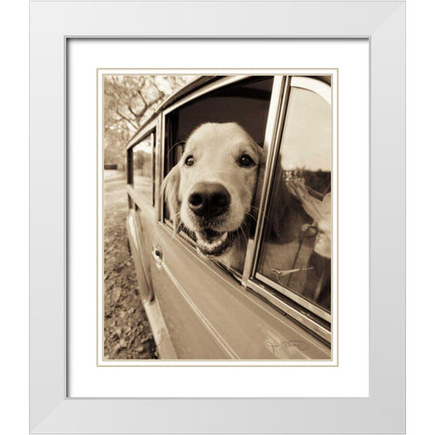 Are we there yet White Modern Wood Framed Art Print with Double Matting by Dratfield, Jim