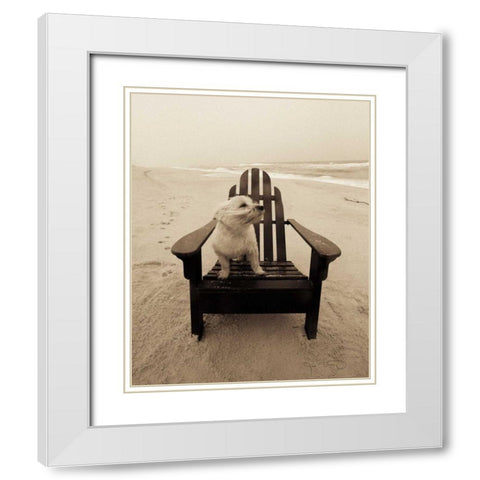 Lifes a beach White Modern Wood Framed Art Print with Double Matting by Dratfield, Jim