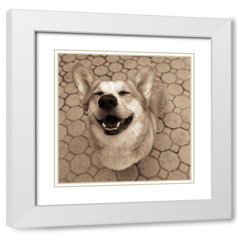 Smile and The World Smiles with You Crop White Modern Wood Framed Art Print with Double Matting by Dratfield, Jim