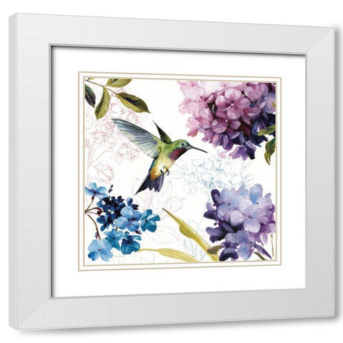 Spring Nectar Square II White Modern Wood Framed Art Print with Double Matting by Audit, Lisa