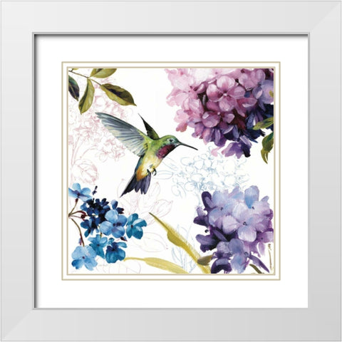 Spring Nectar Square II White Modern Wood Framed Art Print with Double Matting by Audit, Lisa