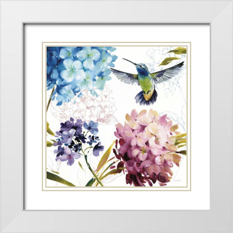 Spring Nectar Square III White Modern Wood Framed Art Print with Double Matting by Audit, Lisa