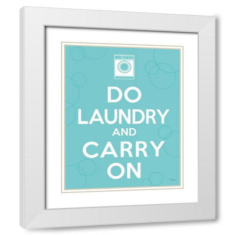Laundry On I White Modern Wood Framed Art Print with Double Matting by Pela Studio