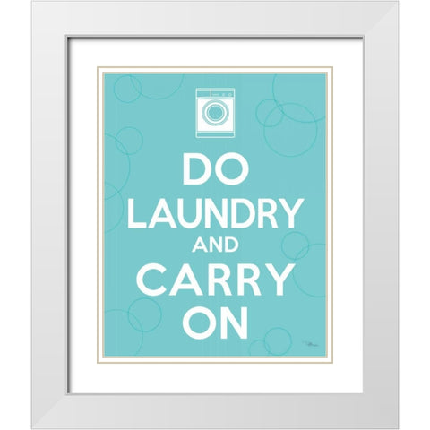 Laundry On I White Modern Wood Framed Art Print with Double Matting by Pela Studio