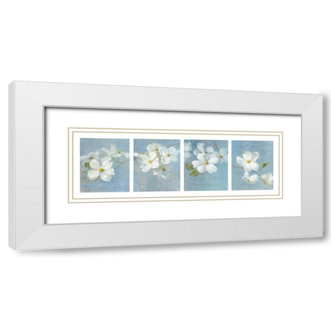 Blossom Panel White Modern Wood Framed Art Print with Double Matting by Nai, Danhui