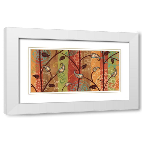 Paisley Garden White Modern Wood Framed Art Print with Double Matting by Charron, Veronique