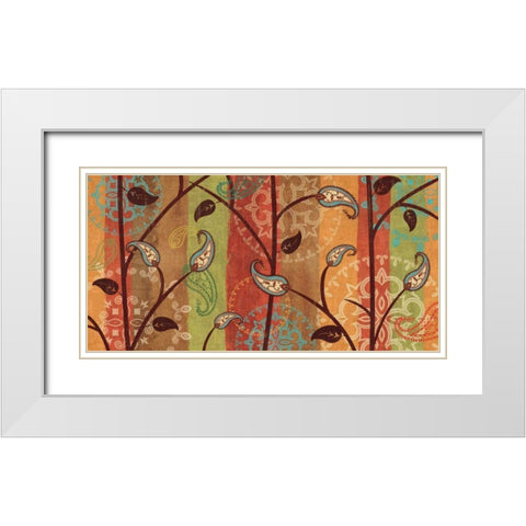 Paisley Garden White Modern Wood Framed Art Print with Double Matting by Charron, Veronique
