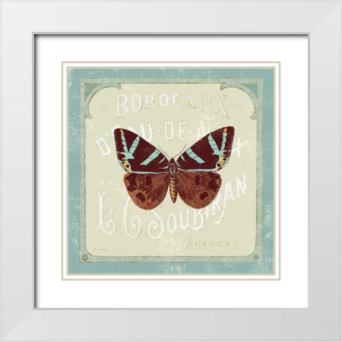 Parisian Butterfly II White Modern Wood Framed Art Print with Double Matting by Schlabach, Sue