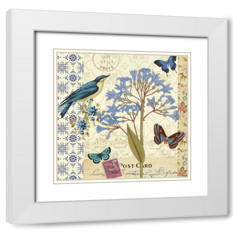 Blue Notes I White Modern Wood Framed Art Print with Double Matting by Pelletier, Alain