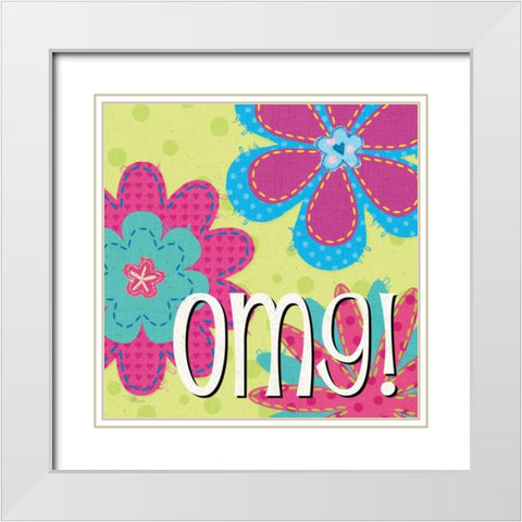 TXT QWN I White Modern Wood Framed Art Print with Double Matting by Pela Studio