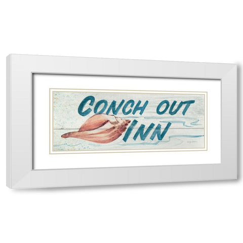 Conch Out Inn- In Color White Modern Wood Framed Art Print with Double Matting by Tillmon, Avery