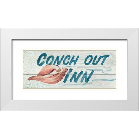 Conch Out Inn- In Color White Modern Wood Framed Art Print with Double Matting by Tillmon, Avery