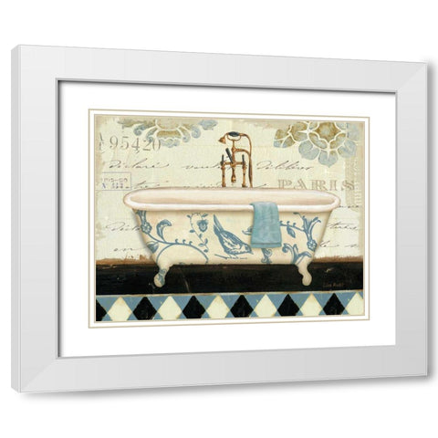 Marche de Fleurs Bath II White Modern Wood Framed Art Print with Double Matting by Audit, Lisa