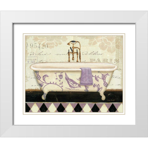 Lavender Marche de Fleurs Bath II White Modern Wood Framed Art Print with Double Matting by Audit, Lisa