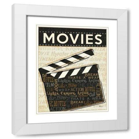 Cinema II White Modern Wood Framed Art Print with Double Matting by Pela Studio