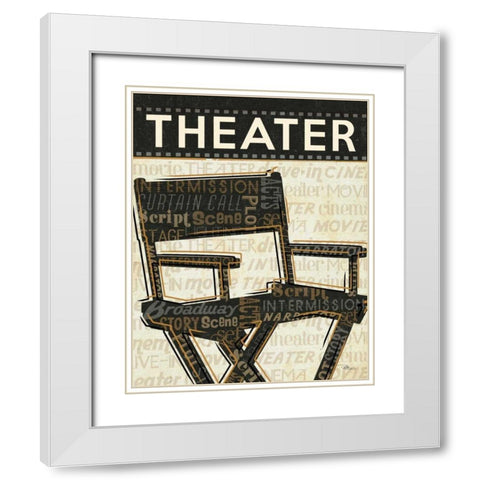 Cinema III White Modern Wood Framed Art Print with Double Matting by Pela Studio