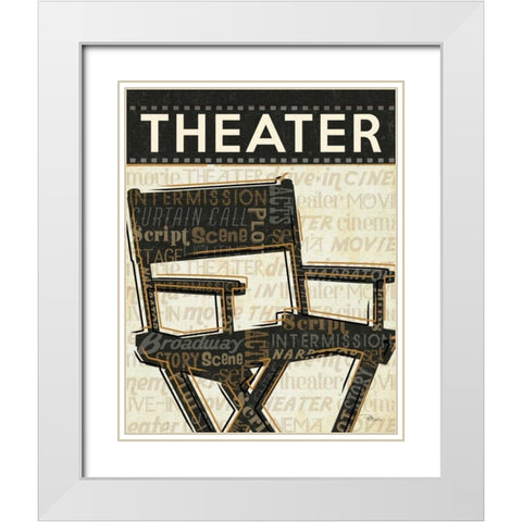 Cinema III White Modern Wood Framed Art Print with Double Matting by Pela Studio