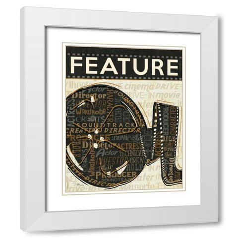 Cinema IV White Modern Wood Framed Art Print with Double Matting by Pela Studio