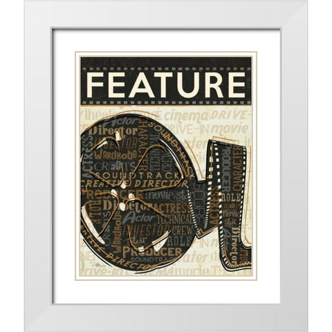 Cinema IV White Modern Wood Framed Art Print with Double Matting by Pela Studio