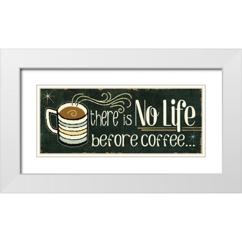 Funny Coffee II White Modern Wood Framed Art Print with Double Matting by Pela Studio