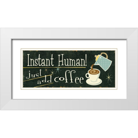 Funny Coffee III White Modern Wood Framed Art Print with Double Matting by Pela Studio