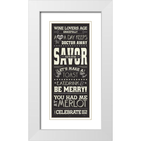 Wine Lovers I White Modern Wood Framed Art Print with Double Matting by Pela Studio