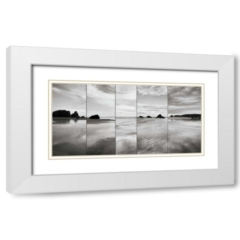 Tides on Bandon Beach White Modern Wood Framed Art Print with Double Matting by Audit, Lisa