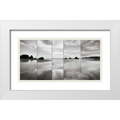 Tides on Bandon Beach White Modern Wood Framed Art Print with Double Matting by Audit, Lisa