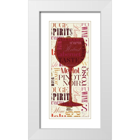 Colorful Wine Sayings - Cabernet White Modern Wood Framed Art Print with Double Matting by Pela Studio