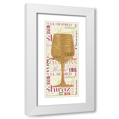 Colorful Wine Sayings - Chardonnay White Modern Wood Framed Art Print with Double Matting by Pela Studio