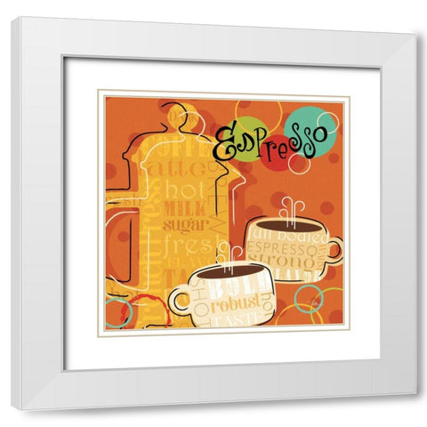 Funky Brew I White Modern Wood Framed Art Print with Double Matting by Pela Studio