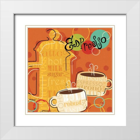 Funky Brew I White Modern Wood Framed Art Print with Double Matting by Pela Studio