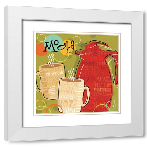 Funky Brew II White Modern Wood Framed Art Print with Double Matting by Pela Studio