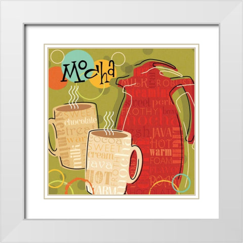 Funky Brew II White Modern Wood Framed Art Print with Double Matting by Pela Studio