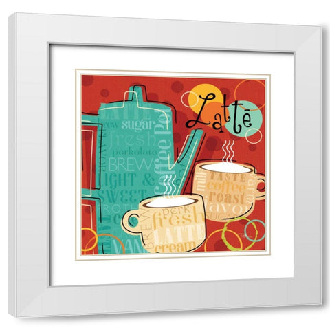 Funky Brew III White Modern Wood Framed Art Print with Double Matting by Pela Studio