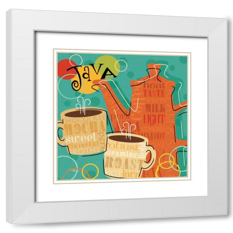 Funky Brew IV White Modern Wood Framed Art Print with Double Matting by Pela Studio