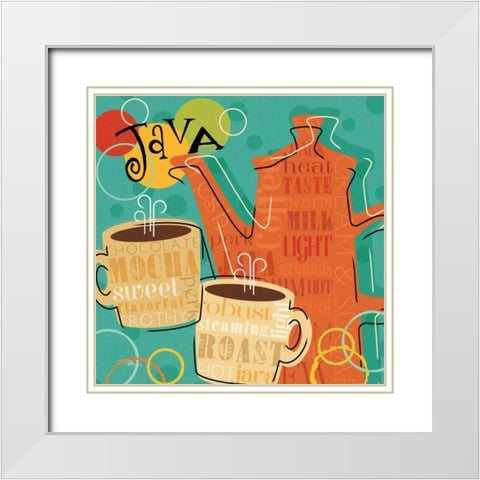 Funky Brew IV White Modern Wood Framed Art Print with Double Matting by Pela Studio
