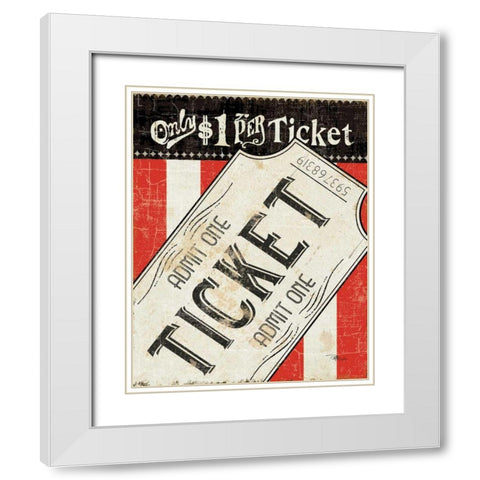 Movie Night IV White Modern Wood Framed Art Print with Double Matting by Pela Studio