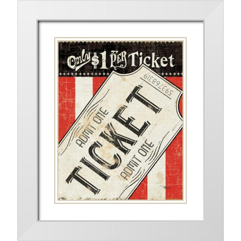 Movie Night IV White Modern Wood Framed Art Print with Double Matting by Pela Studio