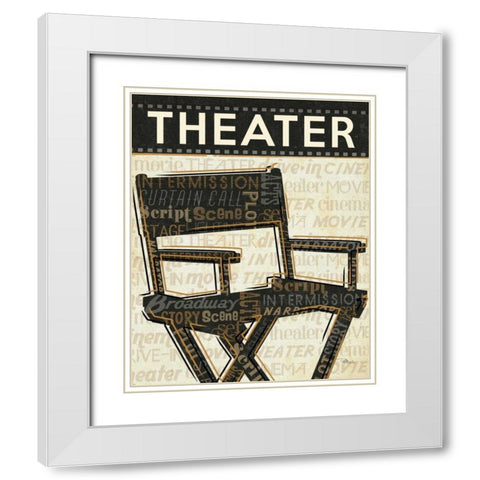 Cinema III White Modern Wood Framed Art Print with Double Matting by Pela Studio