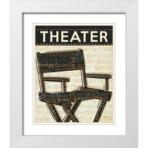 Cinema III White Modern Wood Framed Art Print with Double Matting by Pela Studio